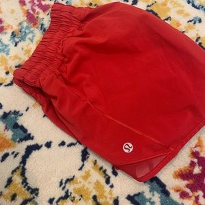 BRIGHT RED LULU LEMON HOTTY HOT SHORTS